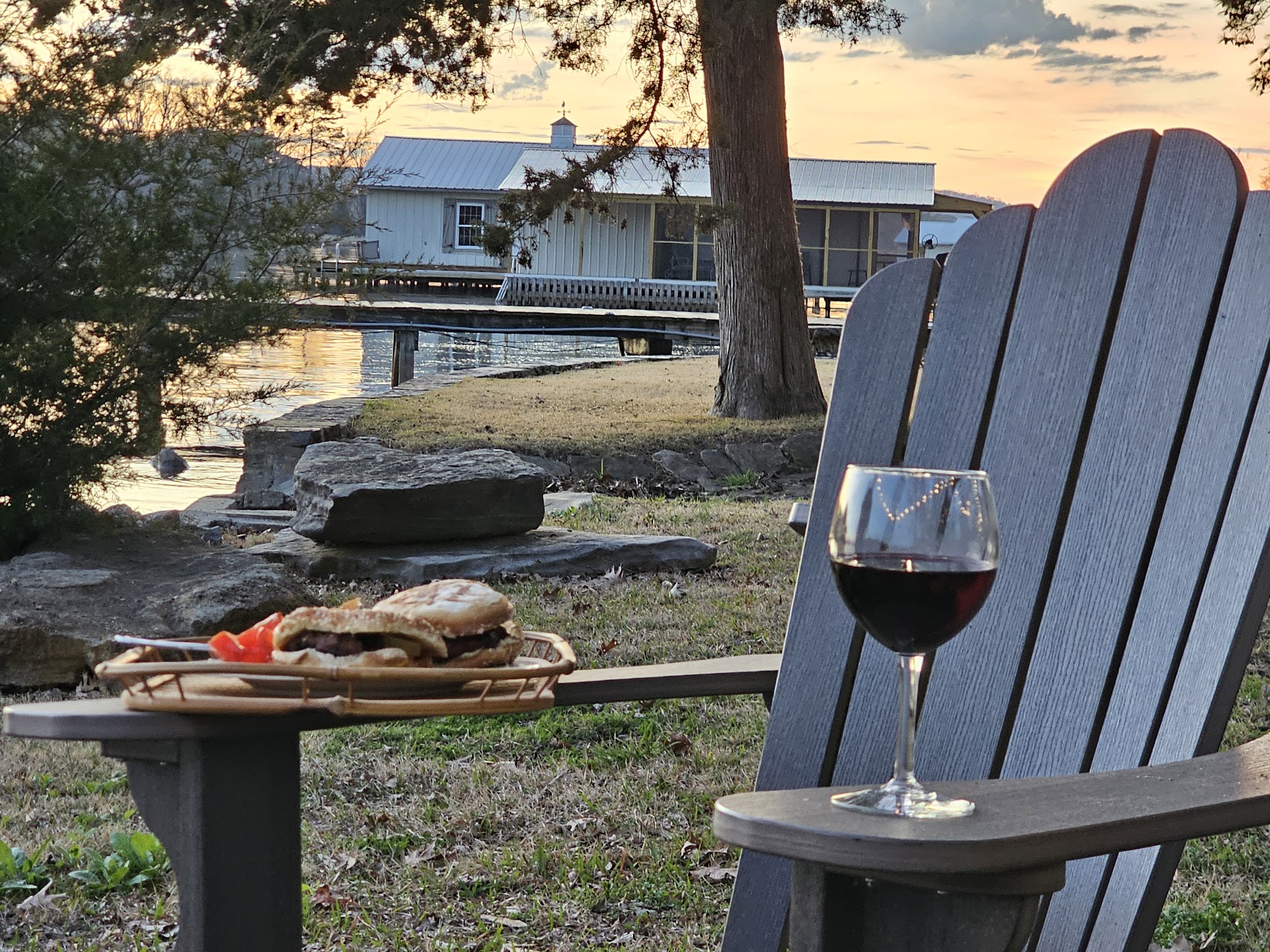 Lake Guntersville sunset at Guntersville Getaway for direct booking guests